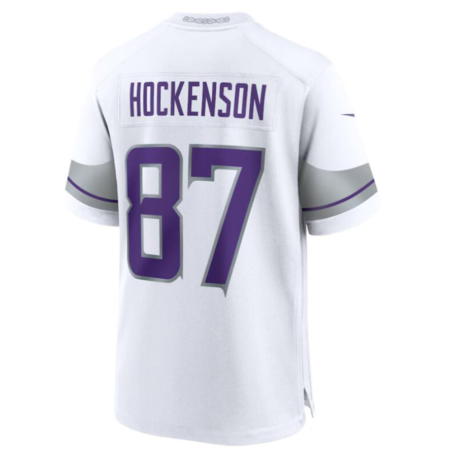 Moorv MN.Vikings #87 T.J. Hockenson White Alternate Game Player Jersey American Stitched Jerseys