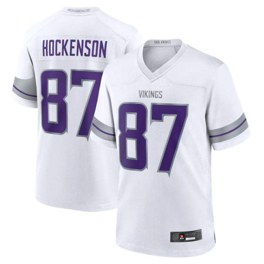 Moorv MN.Vikings #87 T.J. Hockenson White Alternate Game Player American Stitched Jerseys
