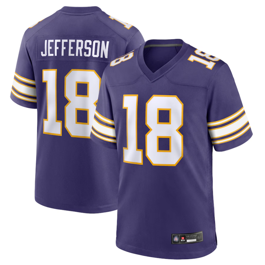 Moorv MN.Vikings #18 Justin Jefferson Purple Vapor F.U.S.E. Limited Stitched Jerseys
