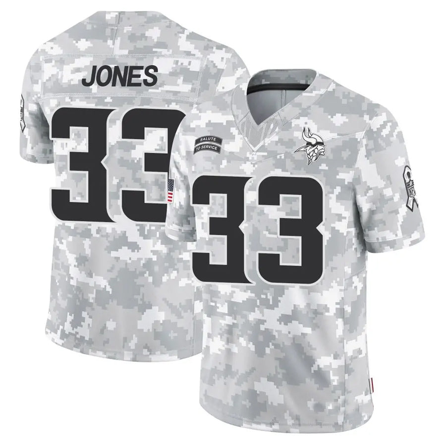 Moorv MN.Vikings #33 Aaron Jones Player Arctic Camo Salute to Service Limited Stitched Jerseys