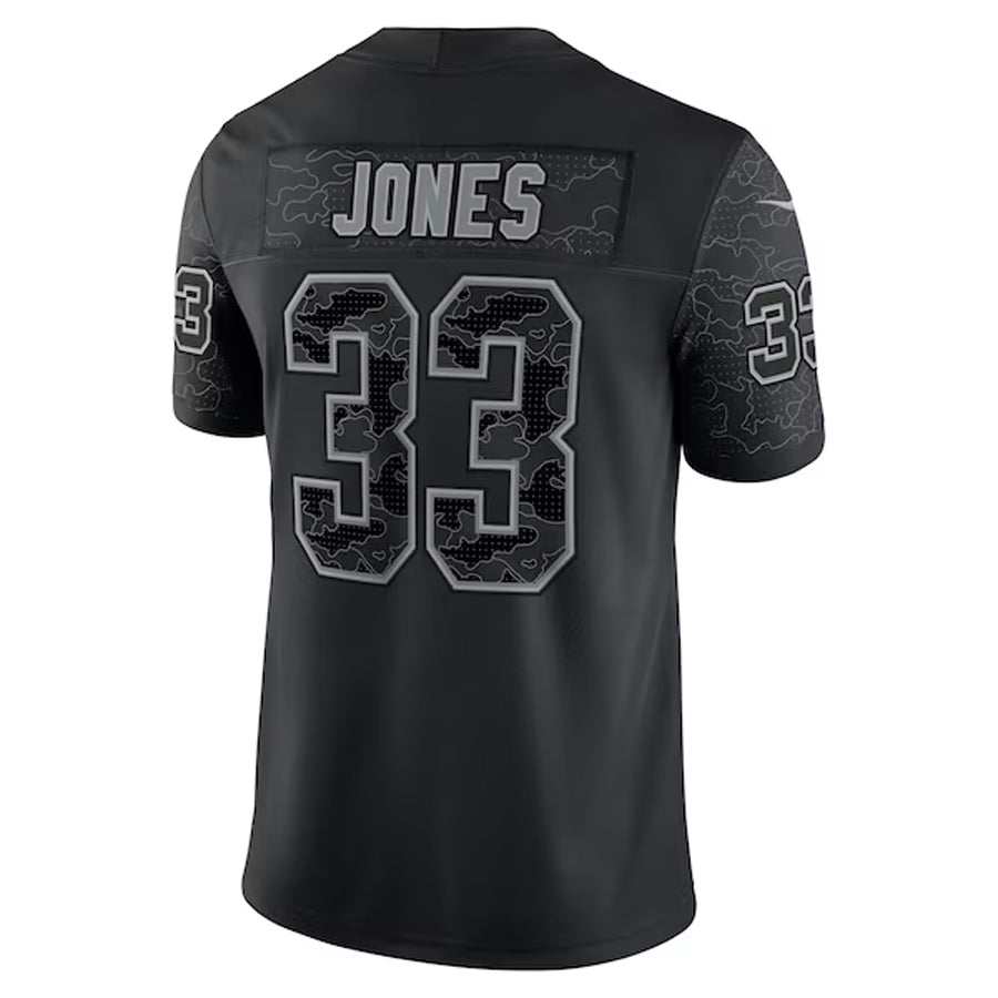 Moorv MN.Vikings #33 Aaron Jones Player Black REFLECTIVE Limited Stitched Jerseys