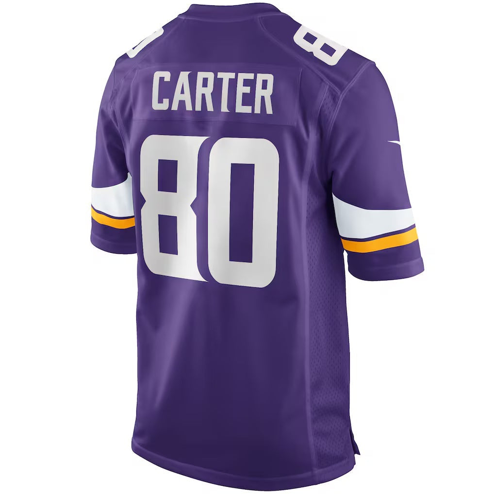 Moorv MN.Vikings #80 Cris Carter Purple Game Retired Player Stitched Jerseys