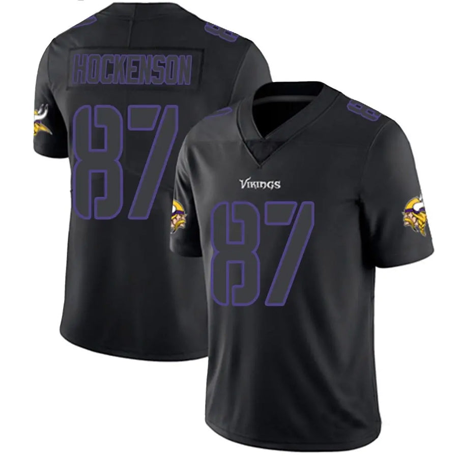 Moorv MN.Vikings #87 T.J. Hockenson Player Limited Black Impact Game Stitched Jerseys