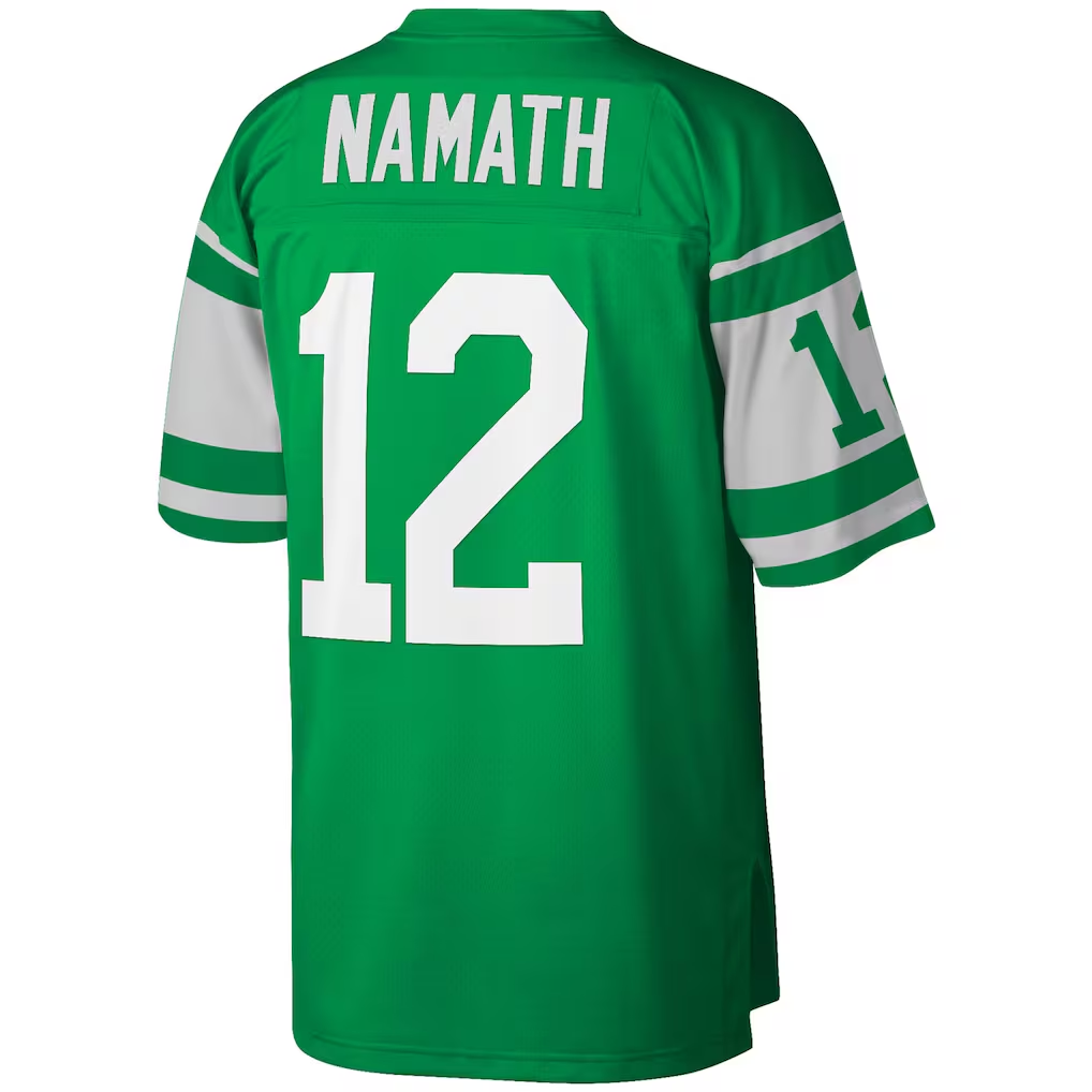 Moorv NY.Jets #12 Joe Namath Mitchell & Ness Kelly Green Legacy Replica Puhic Stitched Jerseys