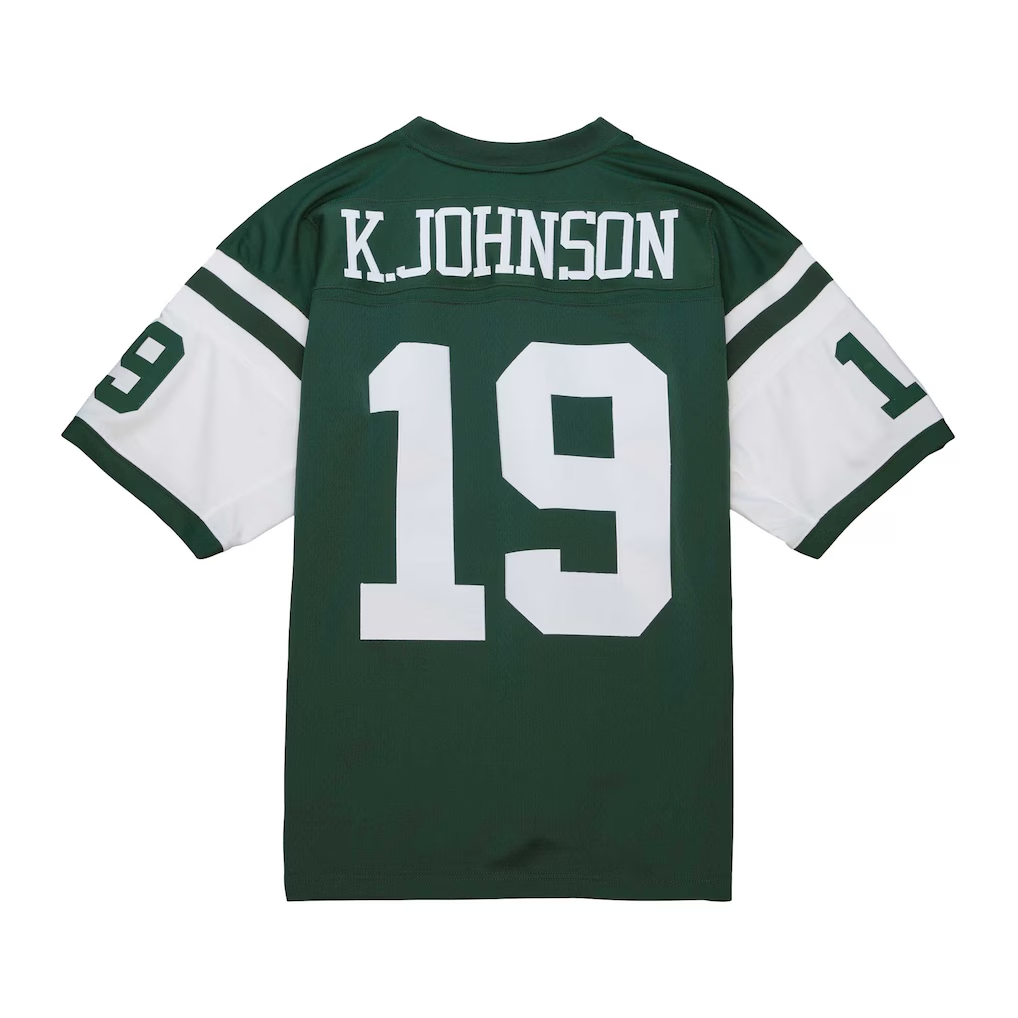 Moorv NY.Jets #19 Keyshawn Johnson Mitchell & Ness Green Legacy Replica Stitched Jerseys