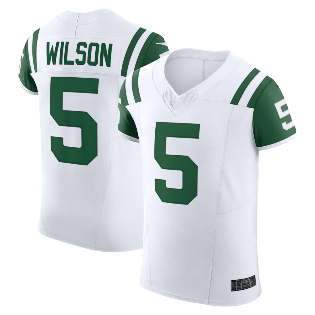 Moorv NY.Jets #5 Garrett Wilson White Classic Alternate Vapor F.U.S.E. Elite Stitched Jerseys