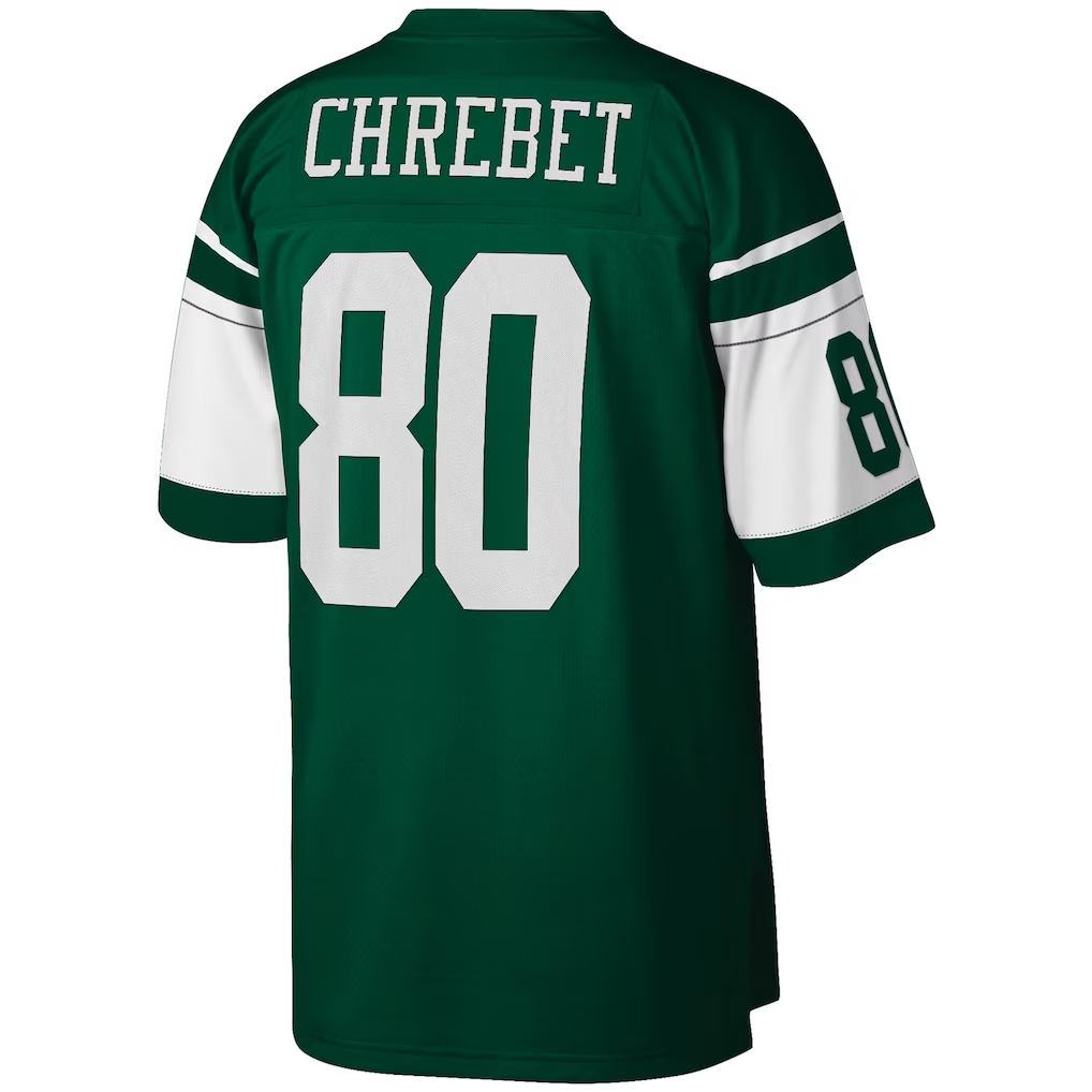 Moorv NY.Jets  #80 Wayne Chrebet Mitchell & Ness Green Legacy Replica Stitched Jerseys