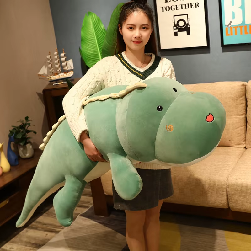 Moorv New 80CM Big Long Cute Dinosaur Plush Toy Soft Cartoon Animal Crocodile Plush Doll Boyfriend Pillow Child Girl Birthday Gift