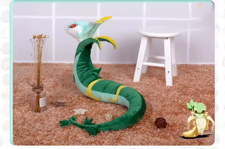 Moorv New Japan Cartoon Pokemon Serperior Plush Toy High Quality Soft Stuffed Animals Doll Children's Birthday Gifts