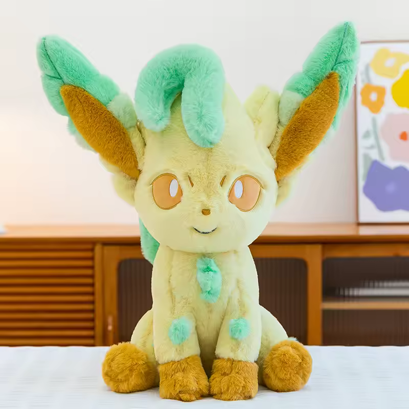Moorv 45/65cm Large Leafeon Pokemon Plush Toys Doll Cartoon Ornament Stuffed Plushie Kawaii Eevee Pillow Pokémon Gift for Children