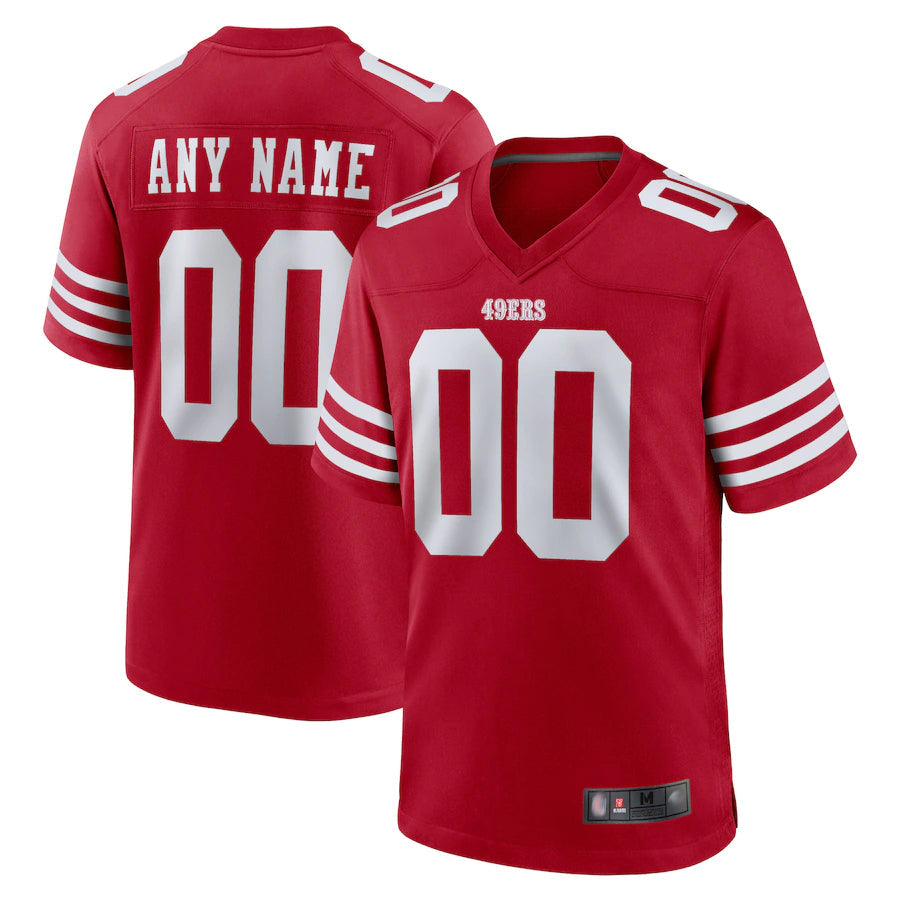 Moorv Custom SF.49ers Game Home Scarlet Stitched Jerseys