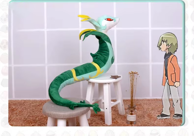 Moorv New Japan Cartoon Pokemon Serperior Plush Toy High Quality Soft Stuffed Animals Doll Children's Birthday Gifts